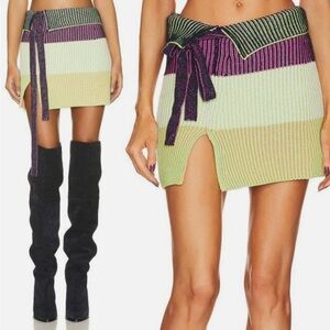 Jonathan Simkhai Ivana Ribbed Knit Wrap Mini Skirt